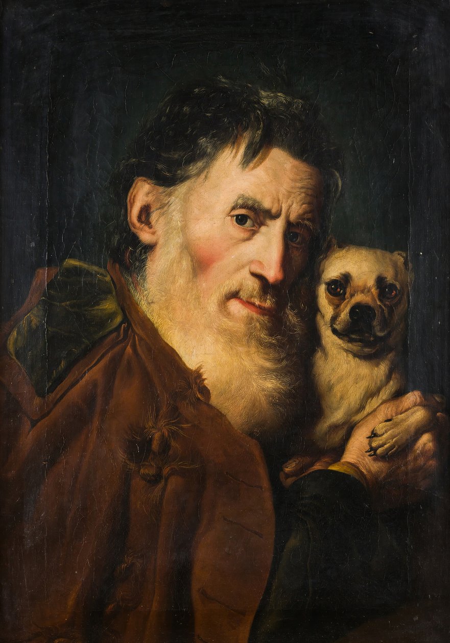 Vanha mies koiran kanssa, 1740-luku. tekijältä Giacomo Ceruti