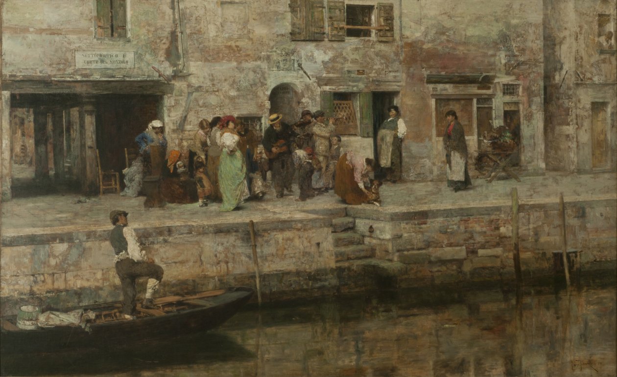 Matkailevat muusikot, noin 1881-83 (öljy kankaalle). tekijältä Giacomo Favretto