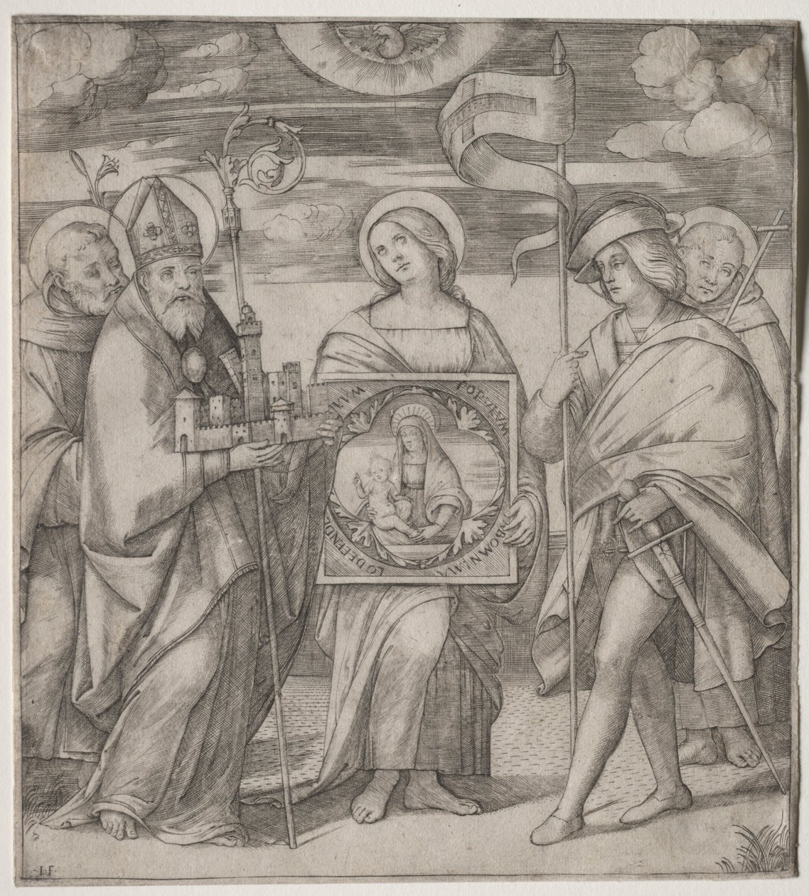 Bolognan suojeluspyhimykset, n. 1515-1520. tekijältä Giacomo Francia