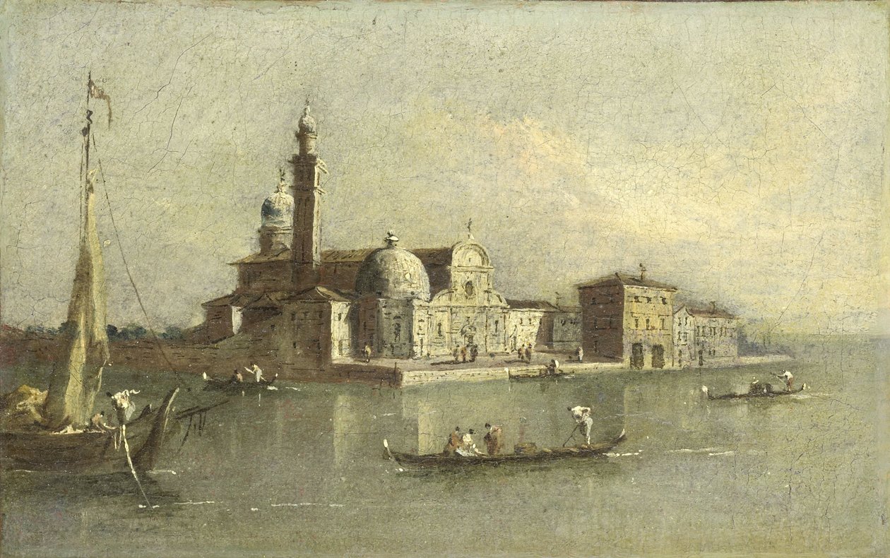 Näkymä Isola di San Michelelle Venetsiassa tekijältä Giacomo Guardi (attributed to)