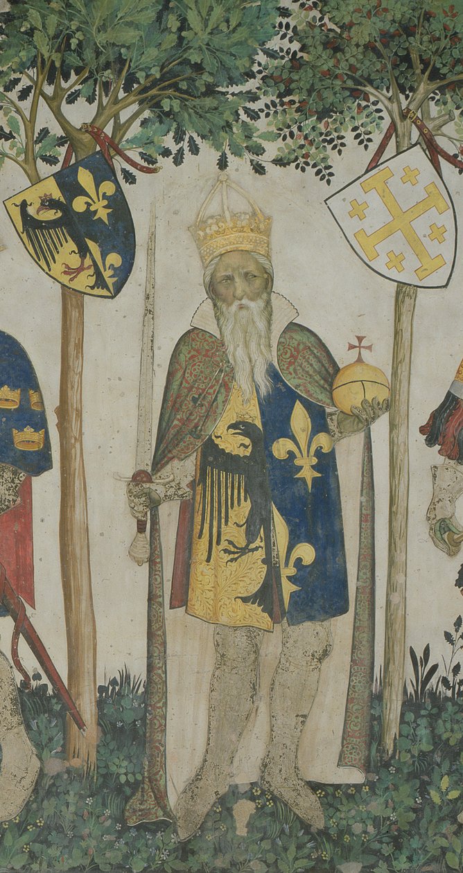 Kaarle Suuri teoksesta The Nine Worthies, 1418-30. tekijältä Giacomo Jaquerio
