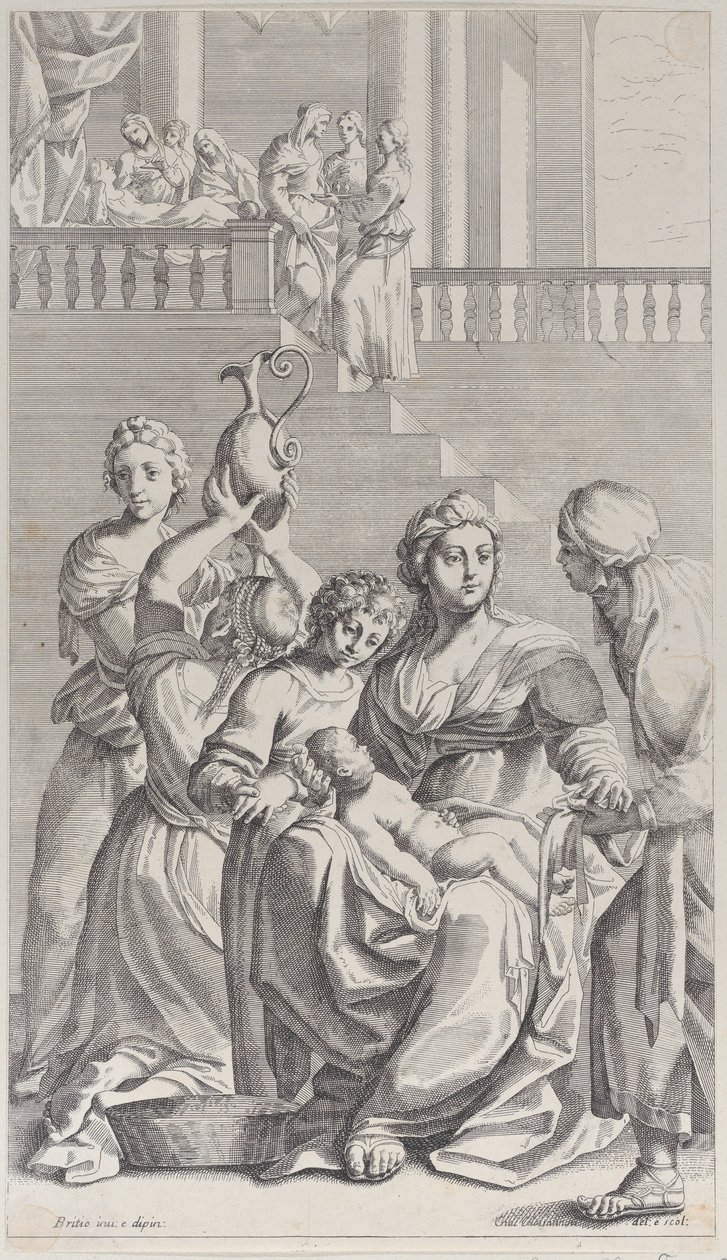 Pyhän Benedictuksen syntymä 1687-1717. tekijältä Giacomo Maria Giovannini