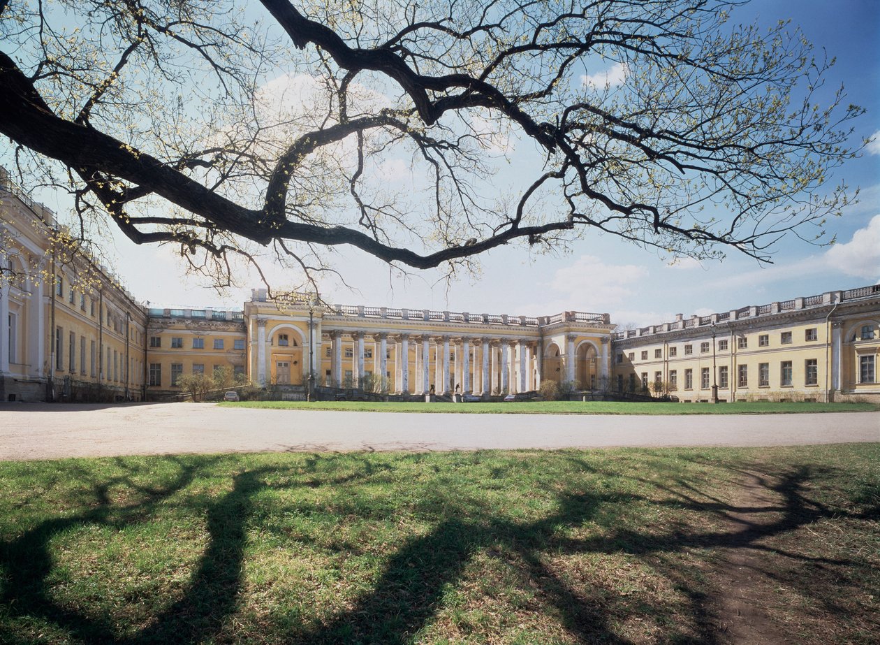 Le palais Alexandre a Tsarkoye Selo (Venäjä) (Aleksanterin palatsi Tsarkoye Selossa) - Arkkitehti Giacomo Antonio Domenico Quarenghi (1744-1817), palais 1792-1796 - Art italia tekijältä Giacomo Quarenghi