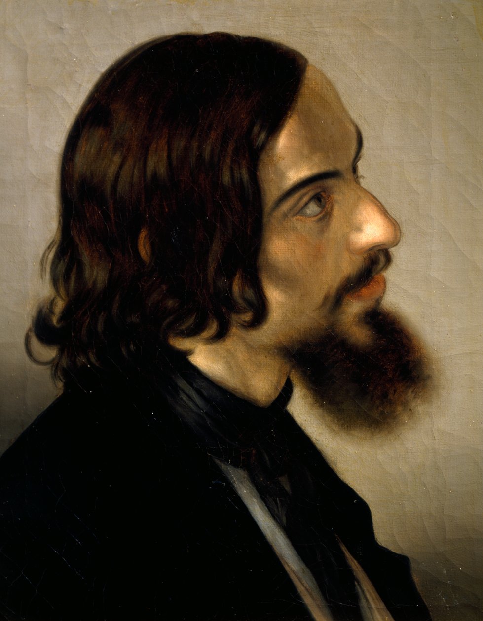 Giovanni Trecourtin (1812-1882) taidemaalari Scamuzzan muotokuva tekijältä Giacomo Trecourt
