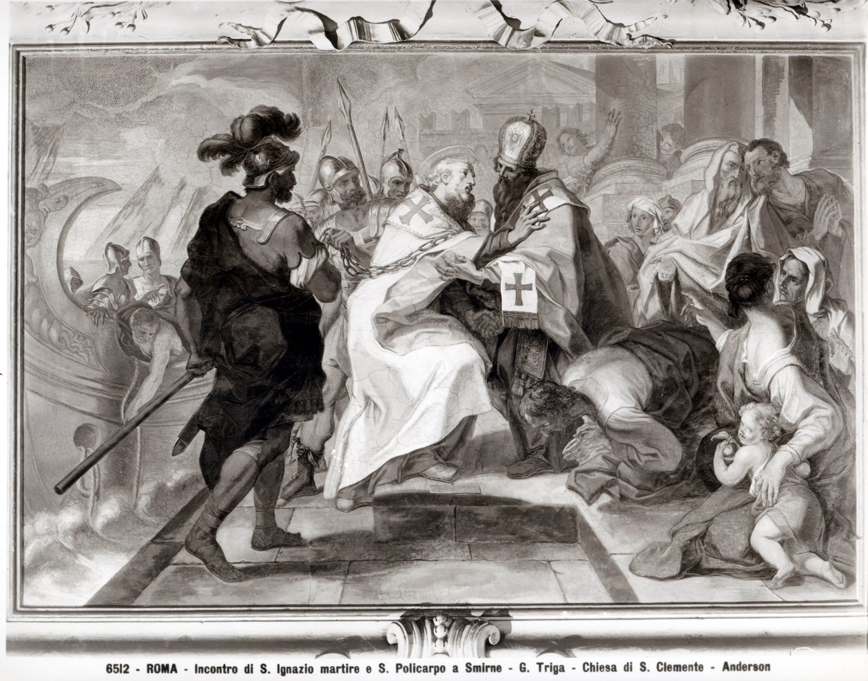 Pyhän Ignatiuksen Antiokialaisen (d.c.107 jKr) ja Pyhän Polykarpoksen Smyrnalaisen (noin 69 - n. 155 jKr.) tapaaminen tekijältä Giacomo Triga