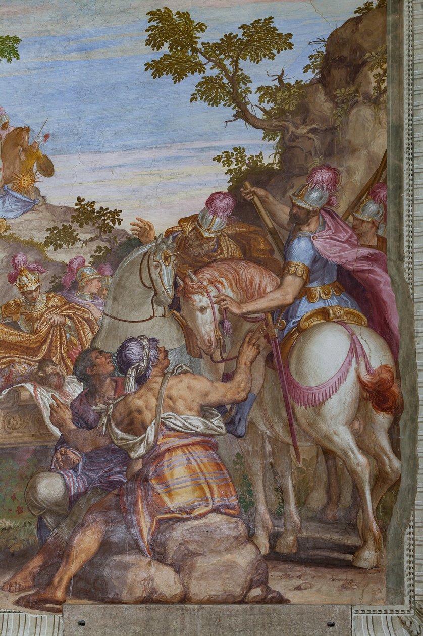 Aleksanteri Suuri peittää Dareioksen ruumiin vaipalla, Pääsali tekijältä Giambattista (1526 78) Zelotti