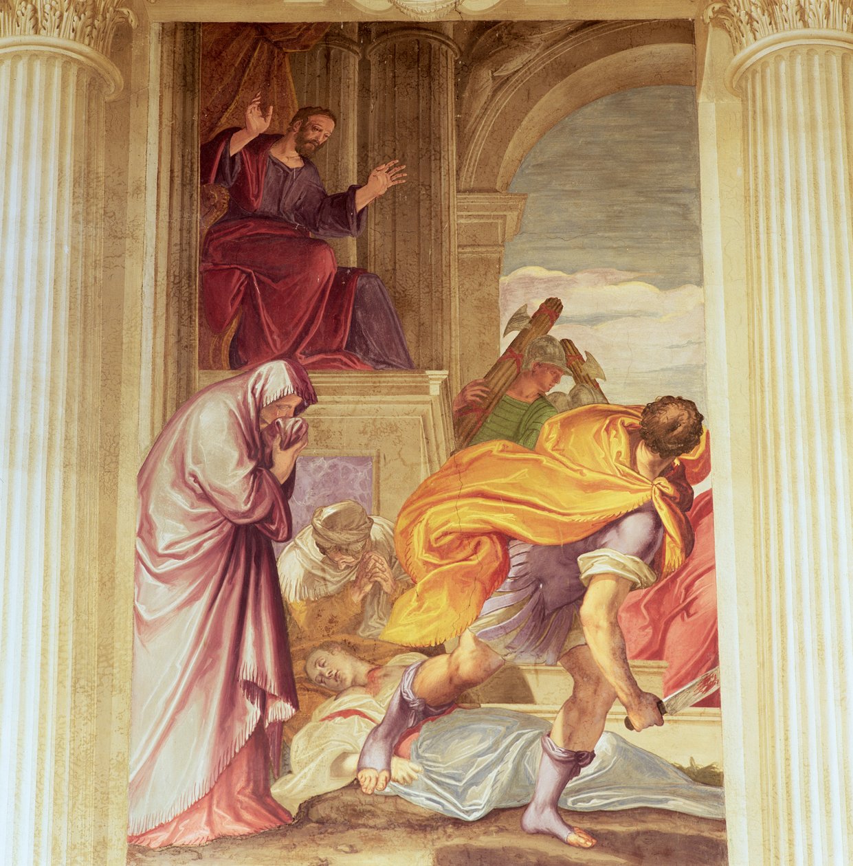 Neitsyen murha (fresko) tekijältä Giambattista (1526 78) Zelotti