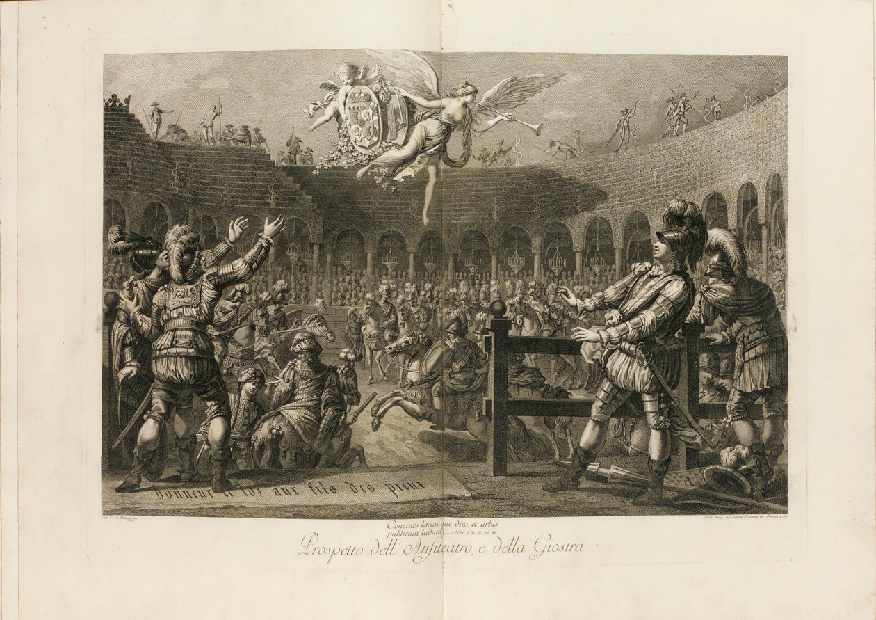 Festivaali Parman herttuan Ferdinandin ja arkkiherttuattaren häiden kunniaksi..., 1769. tekijältä Giambattista Bodoni