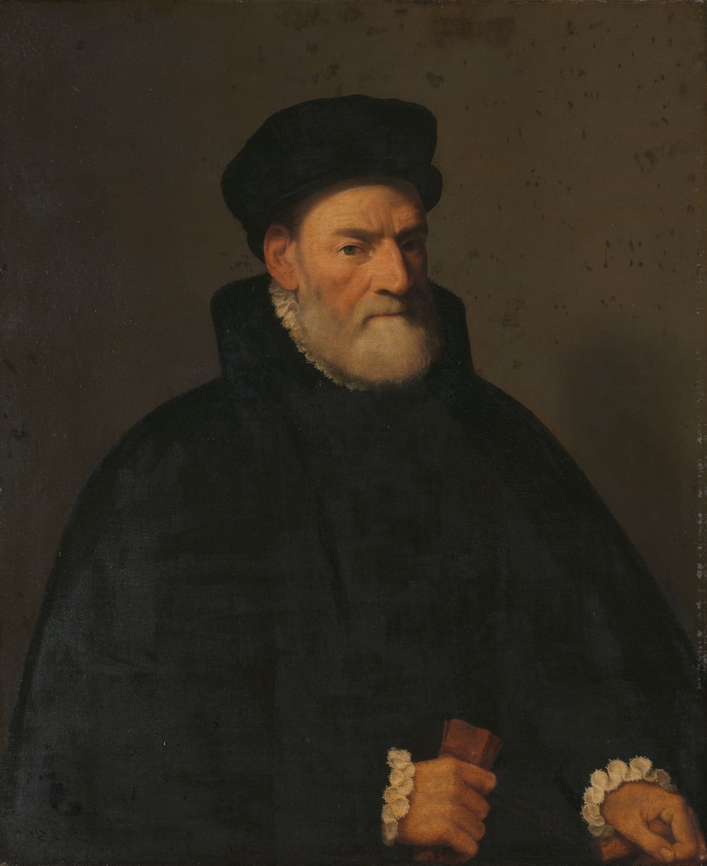 Vanhan miehen muotokuva, luultavasti Vercellino Olivazzi, senaattori Bergamosta tekijältä Giambattista Moroni (attributed to)