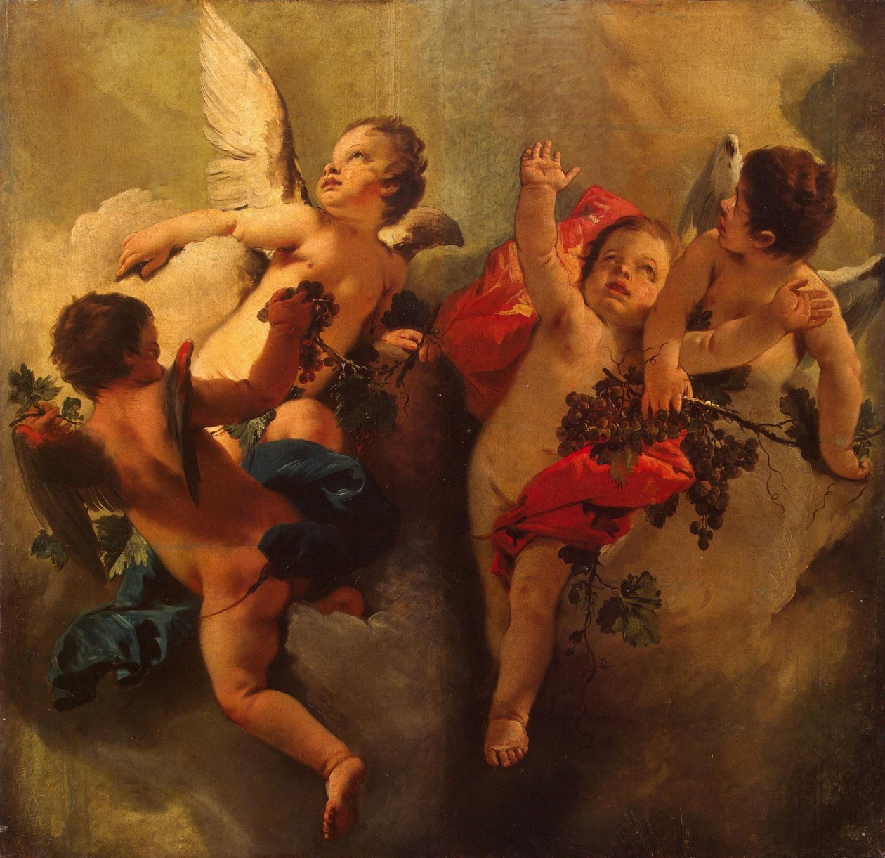 Cupids viinirypäleillä. Sarja Four Seasons, 1740-luku. tekijältä Giambattista Tiepolo