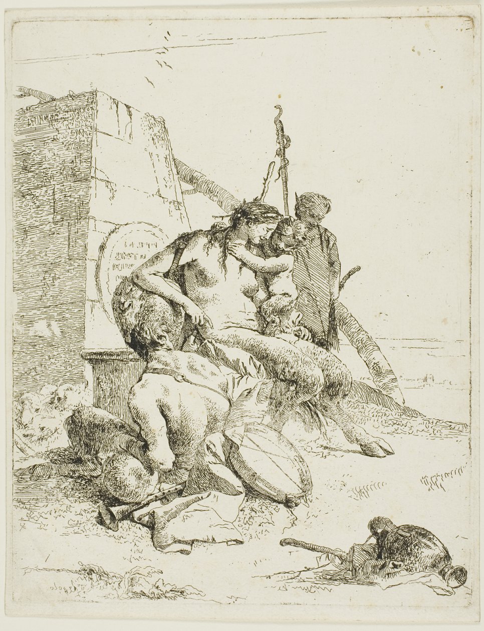 Satyr-perhe obeliskin kanssa, Scherzistä tekijältä Giambattista Tiepolo