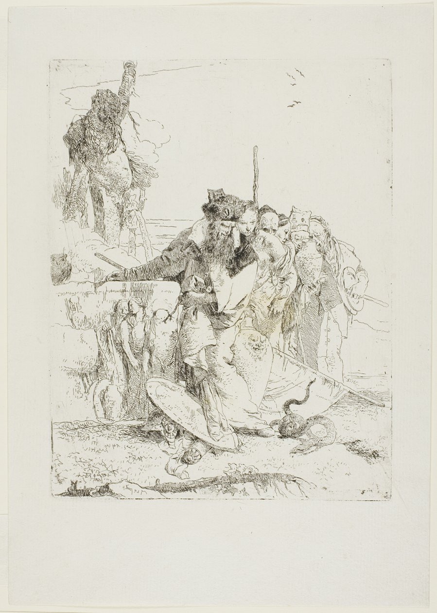 Kuusi ihmistä katsomassa käärmettä, Scherzi tekijältä Giambattista Tiepolo