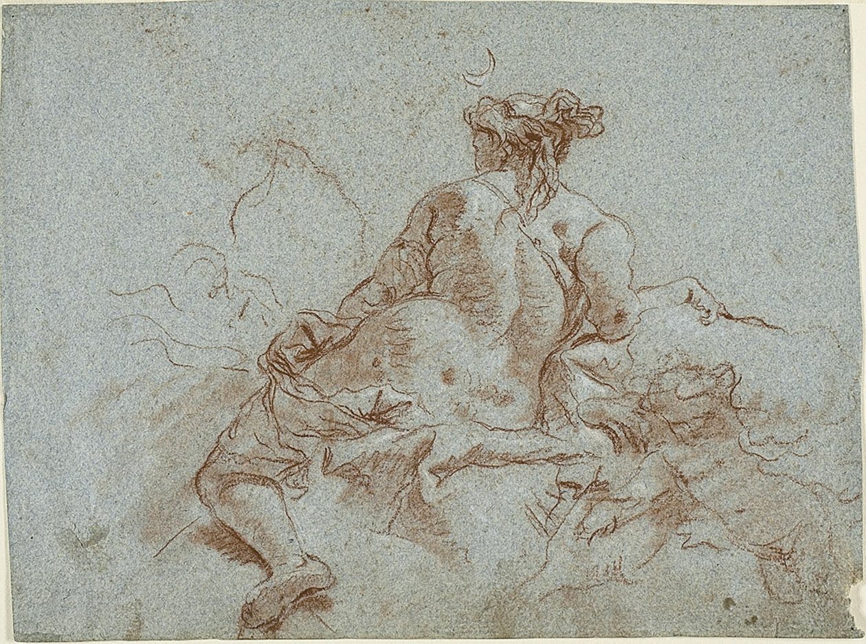 Estudi per al detall: La deessa Dianafinnish tekijältä Giambattista Tiepolo