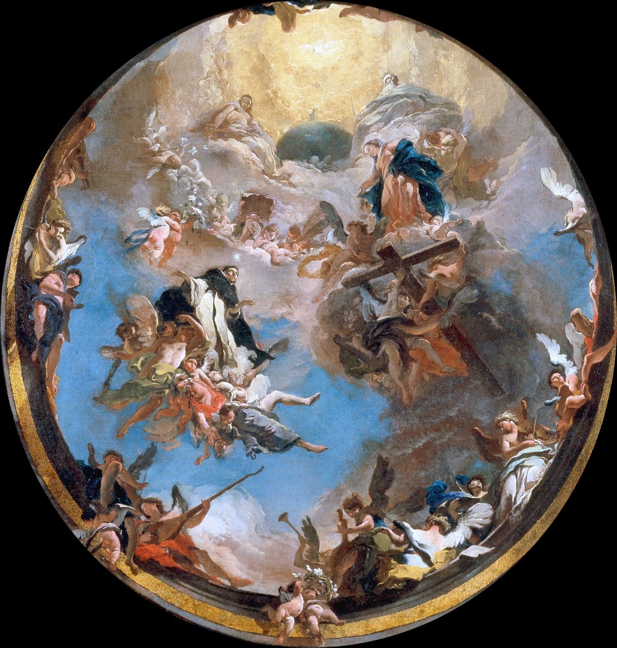 Pyhän Dominicin kirkkaus, noin 1738. tekijältä Giambattista Tiepolo