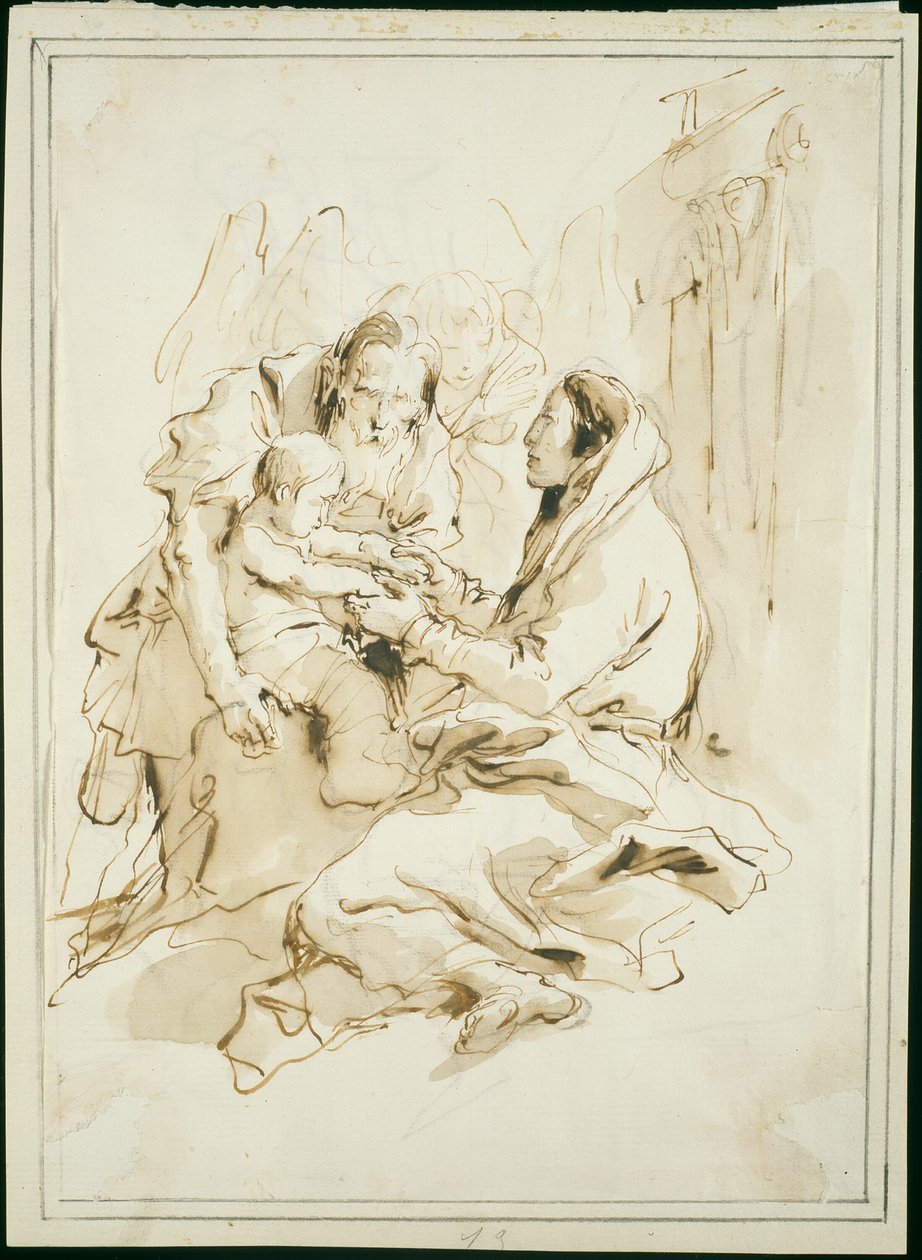 Pyhä perhe, Pyhä Joosef kirjan kanssa tekijältä Giambattista Tiepolo