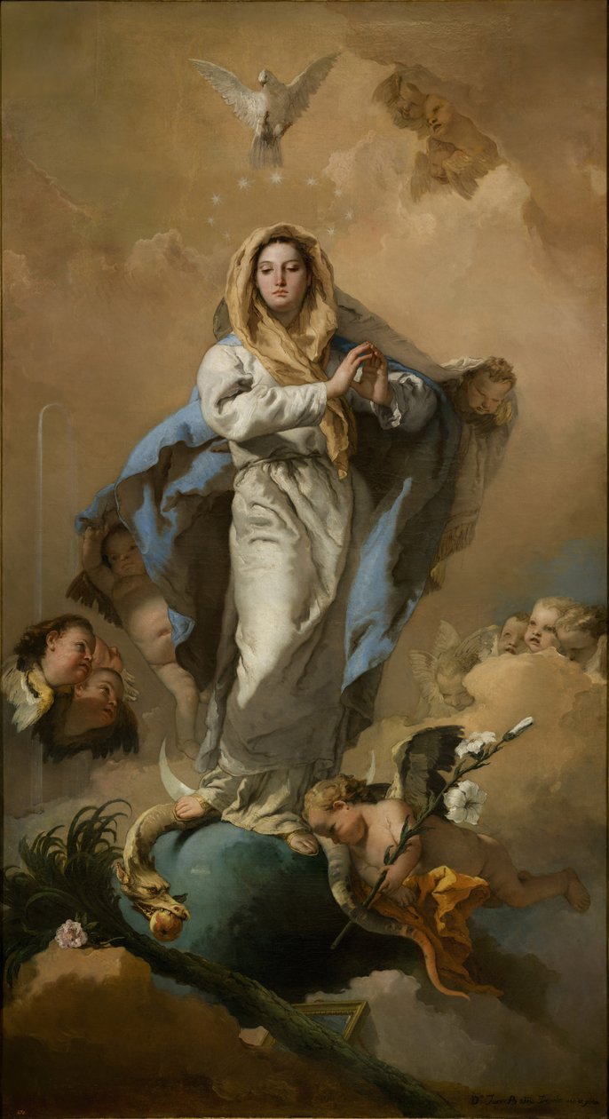 Neitsyen tahraton sikiäminen, 1767-1768 tekijältä Giambattista Tiepolo