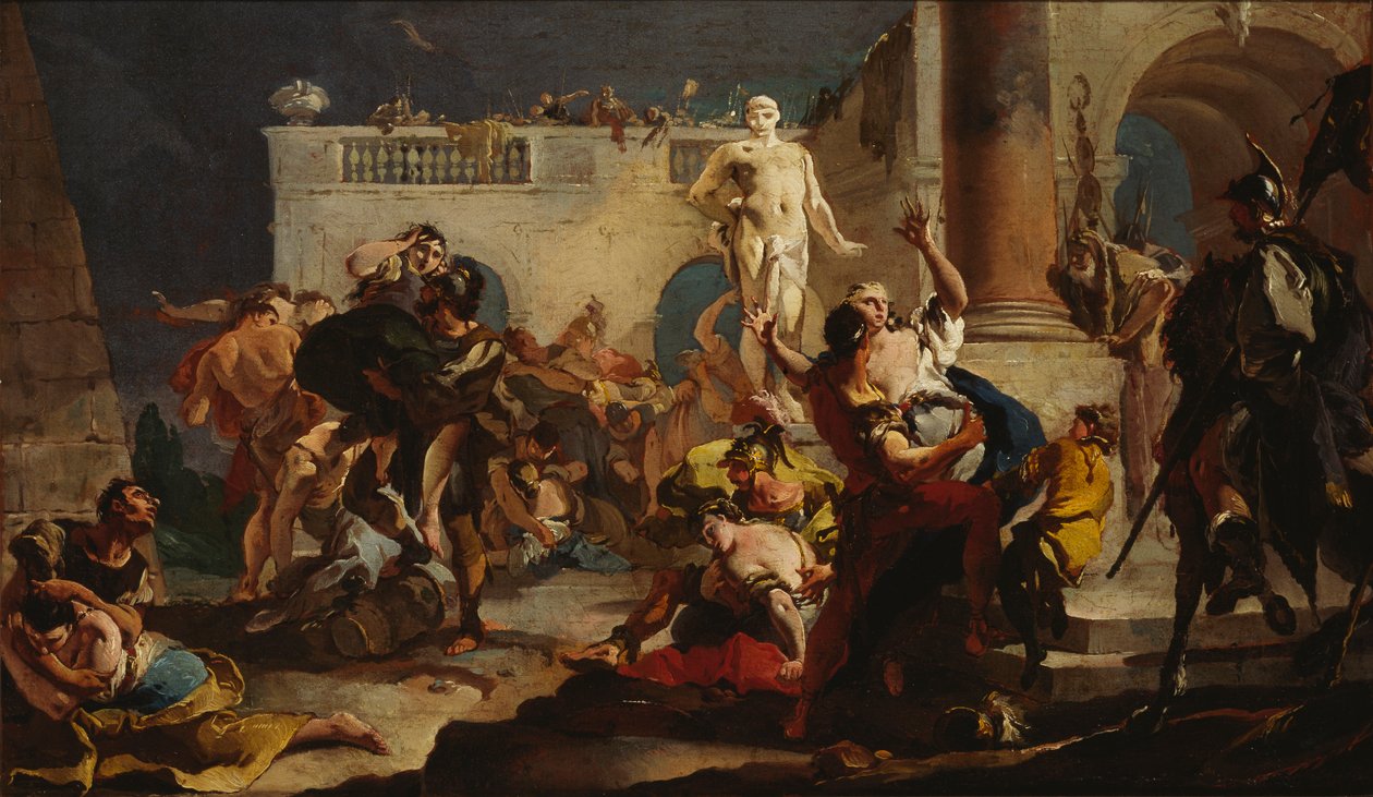 Sabiininaisten raiskaus, 1718-1719. tekijältä Giambattista Tiepolo