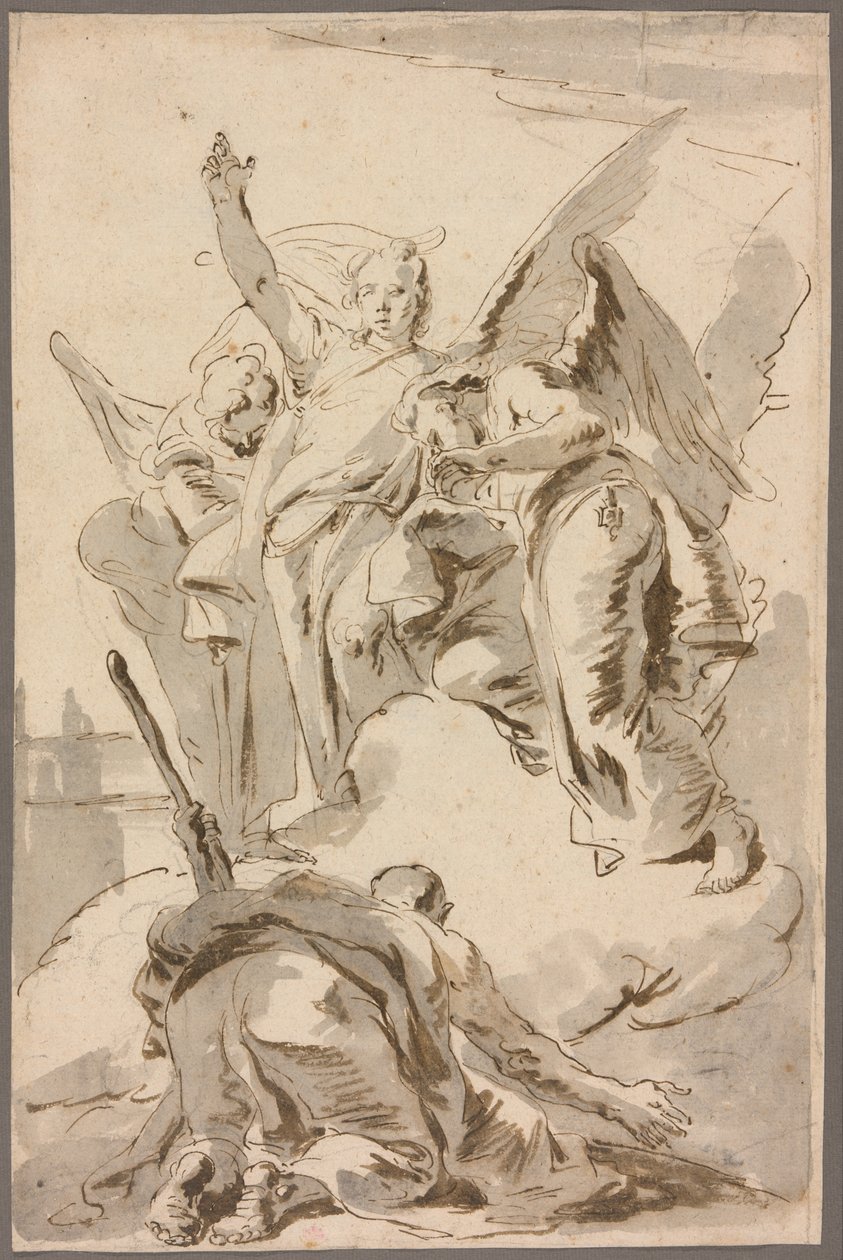 Kolme enkeliä ilmestyy Aabrahamille tekijältä Giambattista Tiepolo