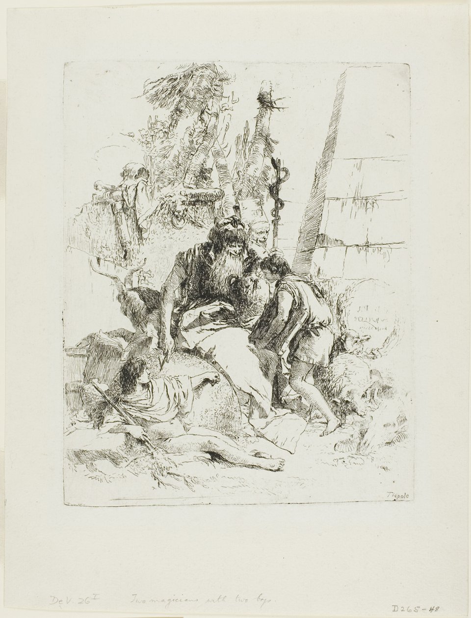 Kaksi taikuria kahden pojan kanssa, Scherzistä tekijältä Giambattista Tiepolo