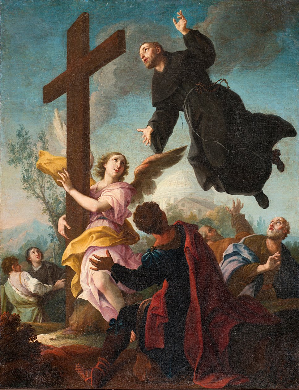 Pyhä Joseph of Cupertino ekstaasissa (öljy kankaalle) tekijältä Giambettino Cignaroli