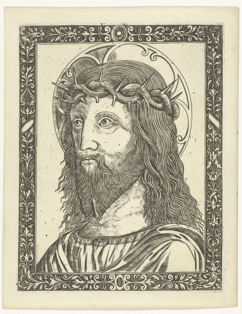Kristuksen pää, jossa on orjantappurakruunu kehyksessä tekijältä Giampietrino Birago (attributed to)