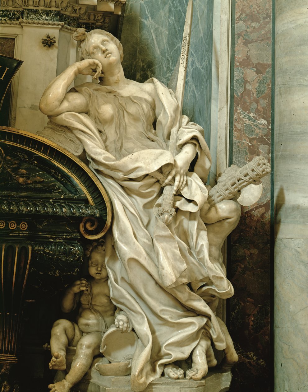 Hyväntekeväisyys Urban VIII:n muistomerkistä (1623-44) (marmori) tekijältä Gian Lorenzo Bernini