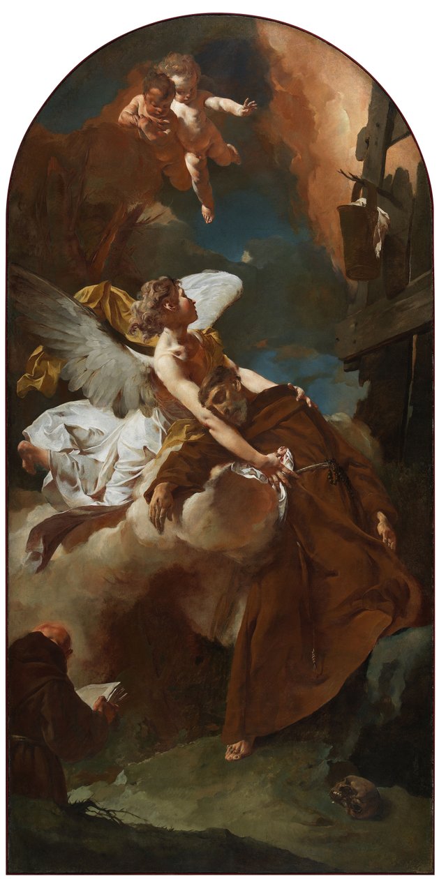 Pyhä Franciscus Assisilainen ekstaasissa, n. 1729. tekijältä Giovanni Battista Piazzetta