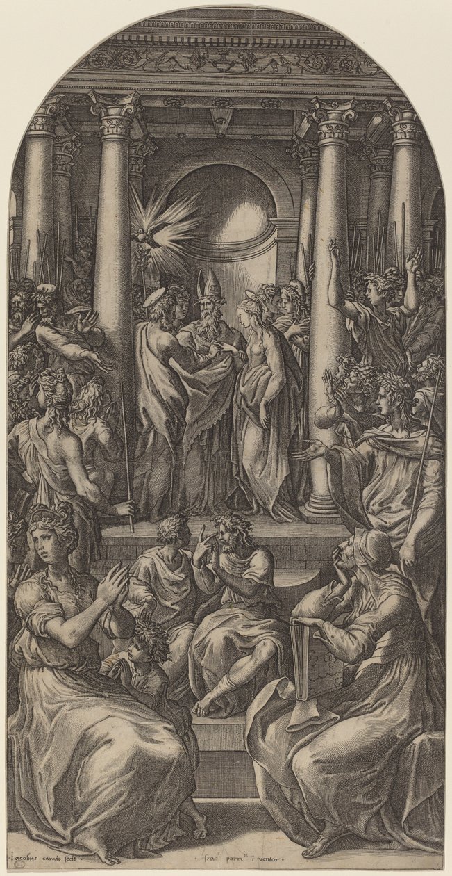 Neitsyen häät tekijältä Gian Jacopo Caraglio after Parmigianino