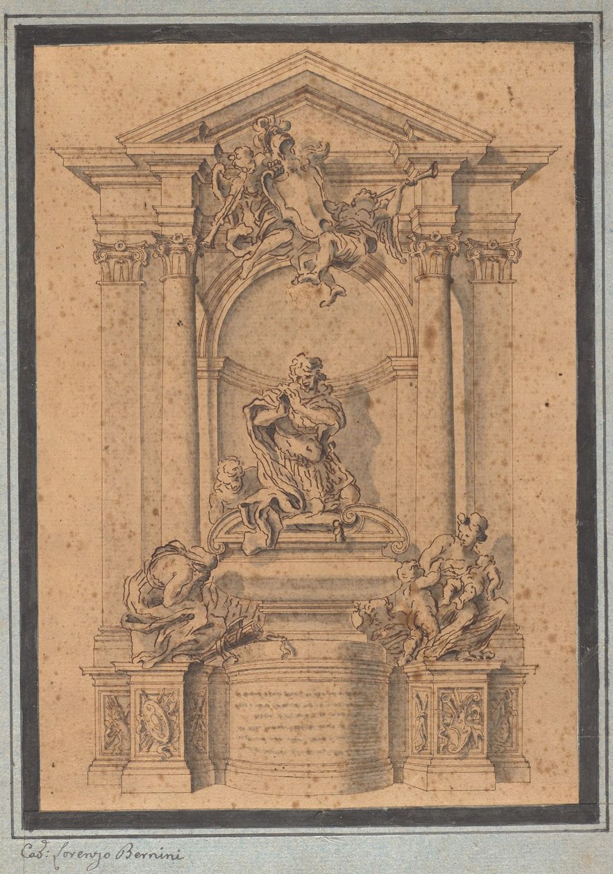 Entwurf für das Grabdenkmal eines Offiziers tekijältä Gian Lorenzo Bernini