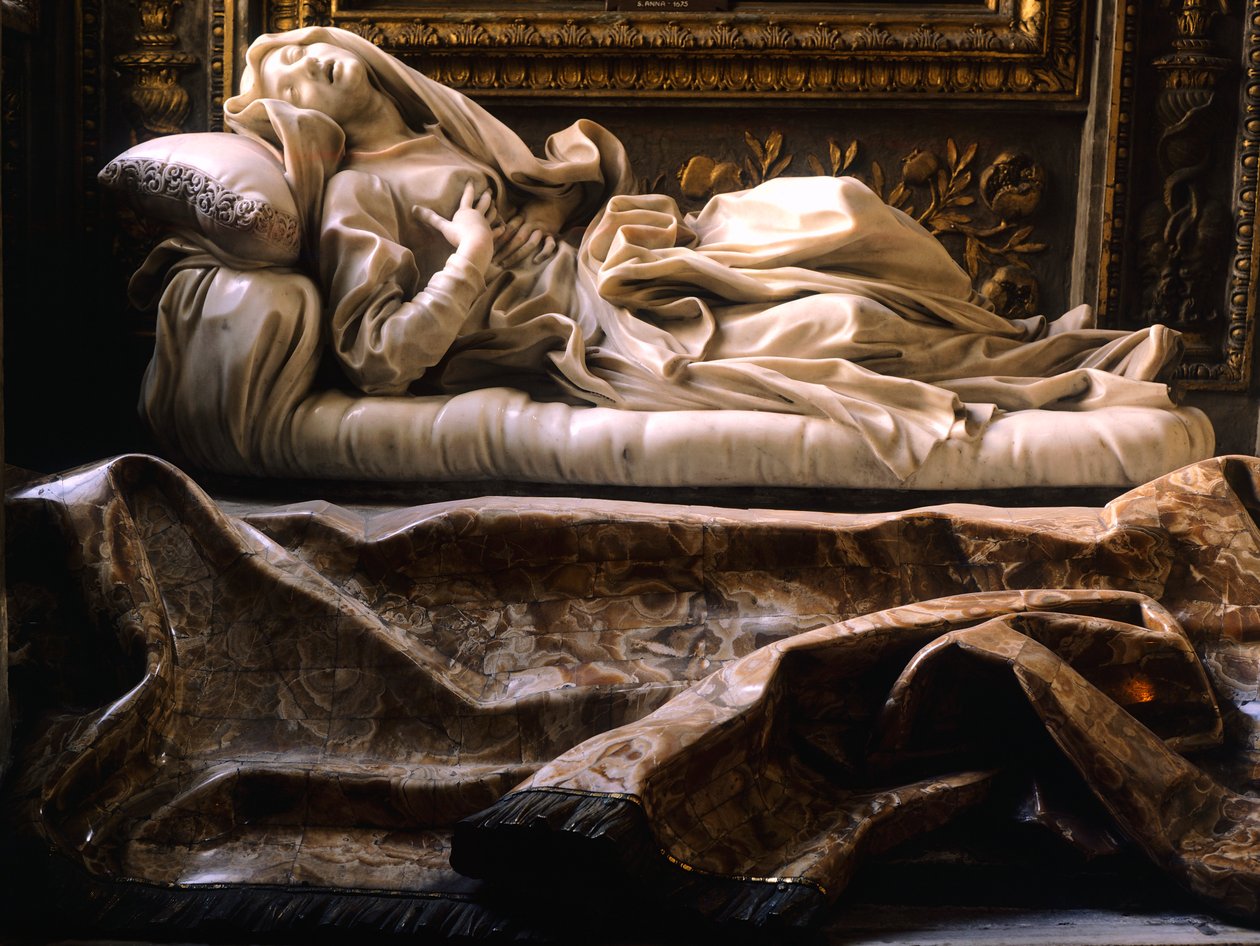 Italia, Rooma, San Francesco Ripan kirkko, Siunattu Ludovica Albertoni tekijältä Gian Lorenzo Bernini