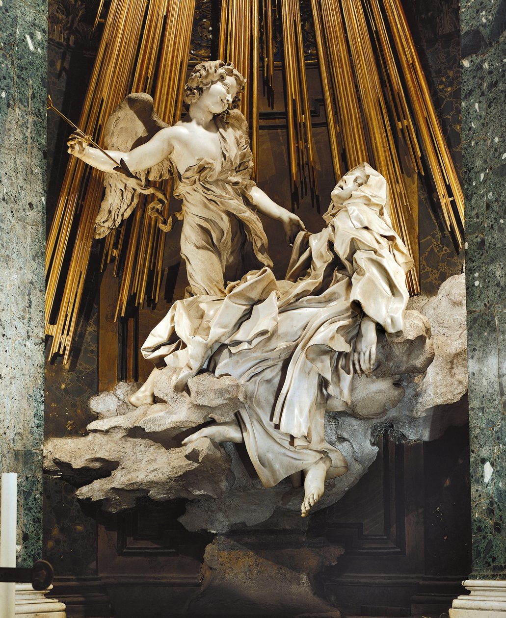 Italia, Rooma, Santa Maria della Vittorian kirkko, Pyhän Teresan Avilalaisen ekstaasi tekijältä Gian Lorenzo Bernini