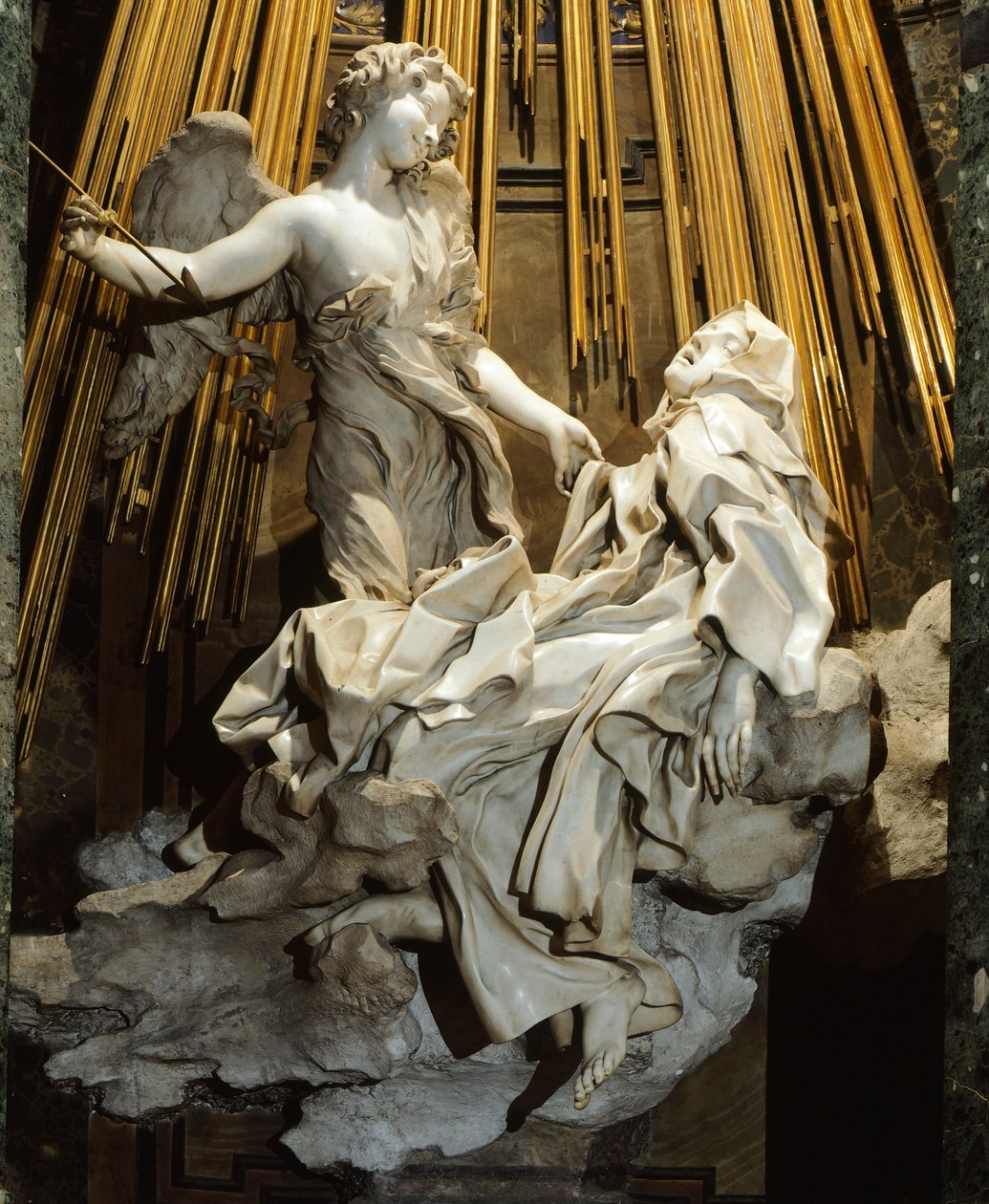 Italia, Rooma, Santa Maria della Vittorian kirkko, Pyhän Teresan Avilalaisen ekstaasi tekijältä Gian Lorenzo Bernini