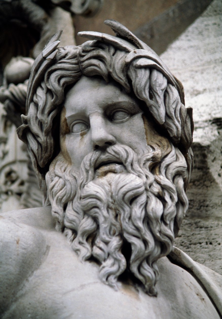 Ganges-joen personifikaatio, Neljän joen lähde (1500-luku), suunnitteli Gian Lorenzo Bernini (Napoli) tekijältä Gian Lorenzo Bernini