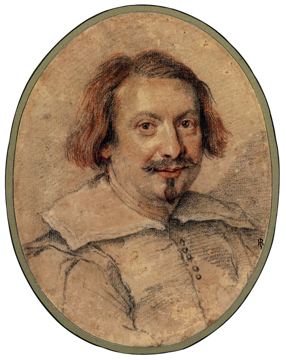 Muotokuva Ottaviano Castelli par Berninistä, Gianlorenzo (1598-1680), - Musta liitu ja sangviini paperille, 24,5x19 - Yksityiskokoelma tekijältä Gian Lorenzo Bernini