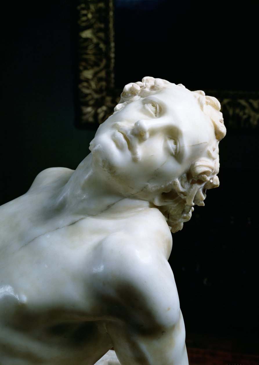 Pyhän Laurentiuksen marttyyrikuolema, pyhimyksen pään yksityiskohta, 1613, marmorikuosi, 106230 tekijältä Gian Lorenzo Bernini