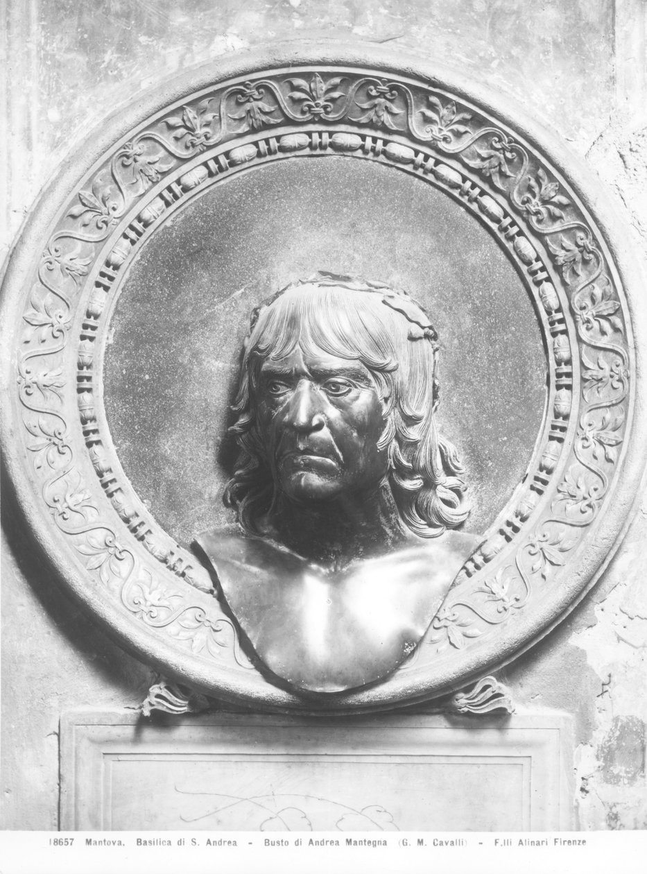Andrea Mantegnan (1431-1506) rintakuva (pronssi) (m/v kuva) tekijältä Gian Marco Cavalli