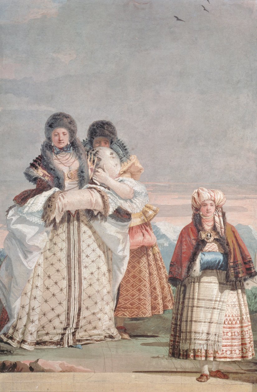 Talvikävely, "Foresteria" (vierastalo) 1757 tekijältä Giovanni Domenico Tiepolo