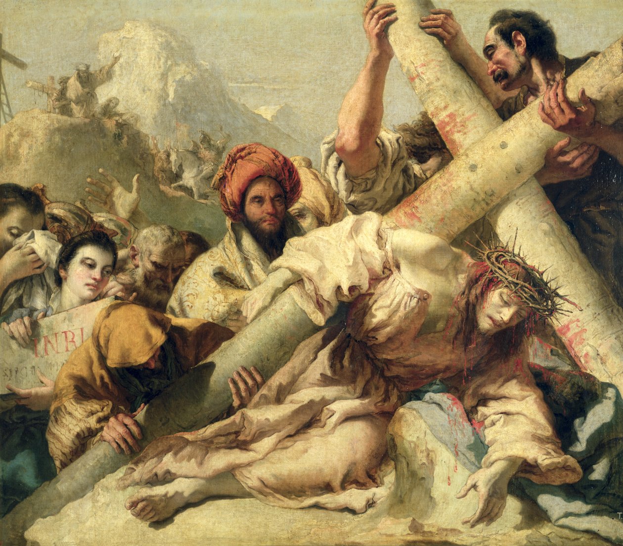 Kristuksen lankeemus matkalla Golgatalle, 1772 tekijältä Giovanni Domenico Tiepolo