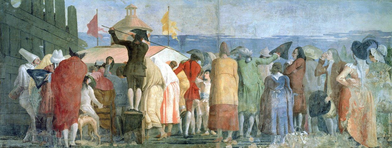 Uusi maailma, 1791-97 fresko) (katso myös 230499) tekijältä Giovanni Domenico Tiepolo
