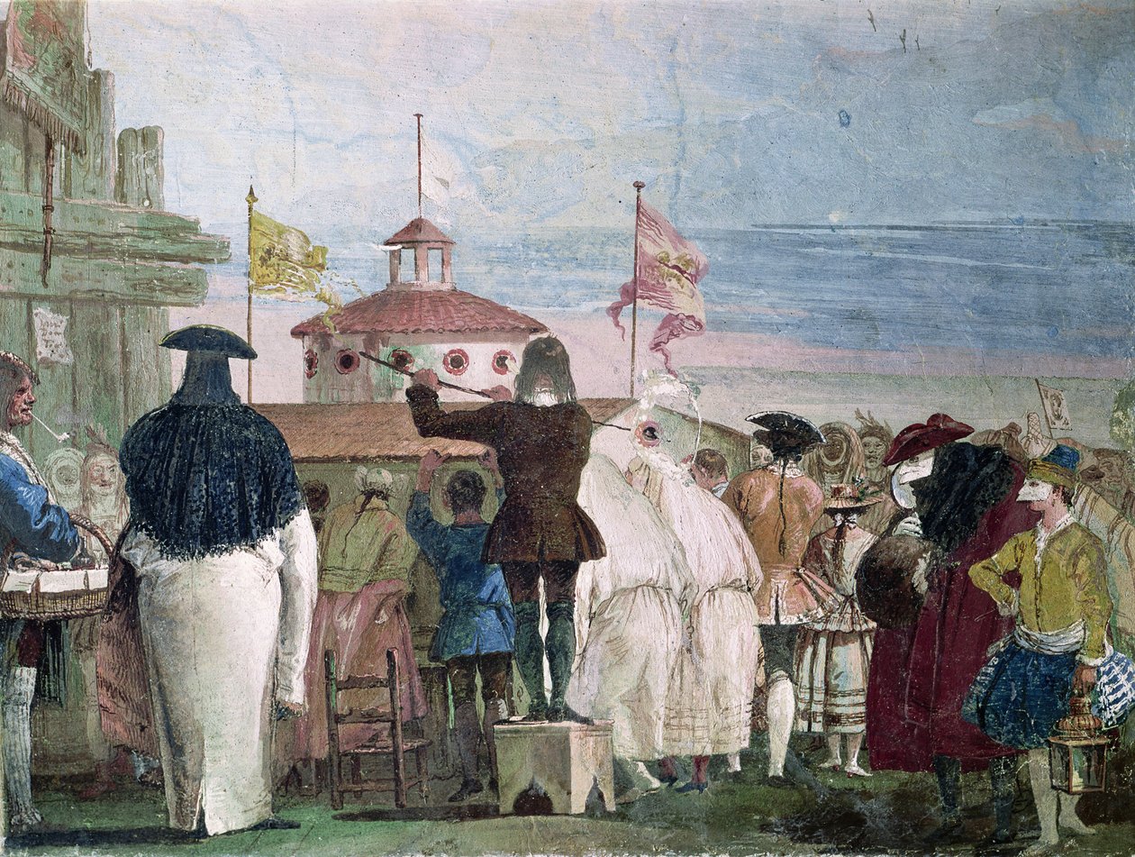 Uusi maailma, "Foresteria" (vierastalo), 1757. tekijältä Giovanni Domenico Tiepolo