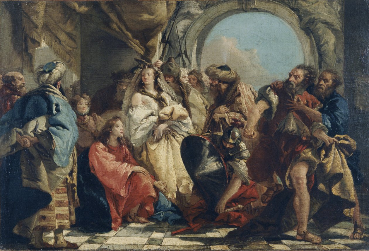 Kristus ja aviorikoksesta pidätetty nainen (öljy kankaalle) tekijältä Giandomenico (1727 1804) Tiepolo