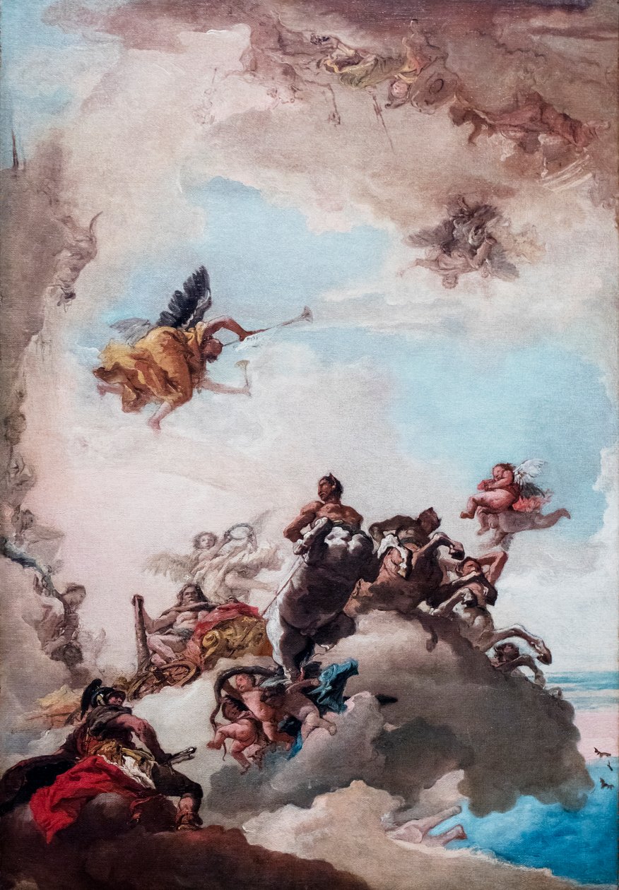 Herkuleksen apoteoosi, 1760-1762 (öljy kankaalle). tekijältä Giandomenico (1727-1804) Tiepolo