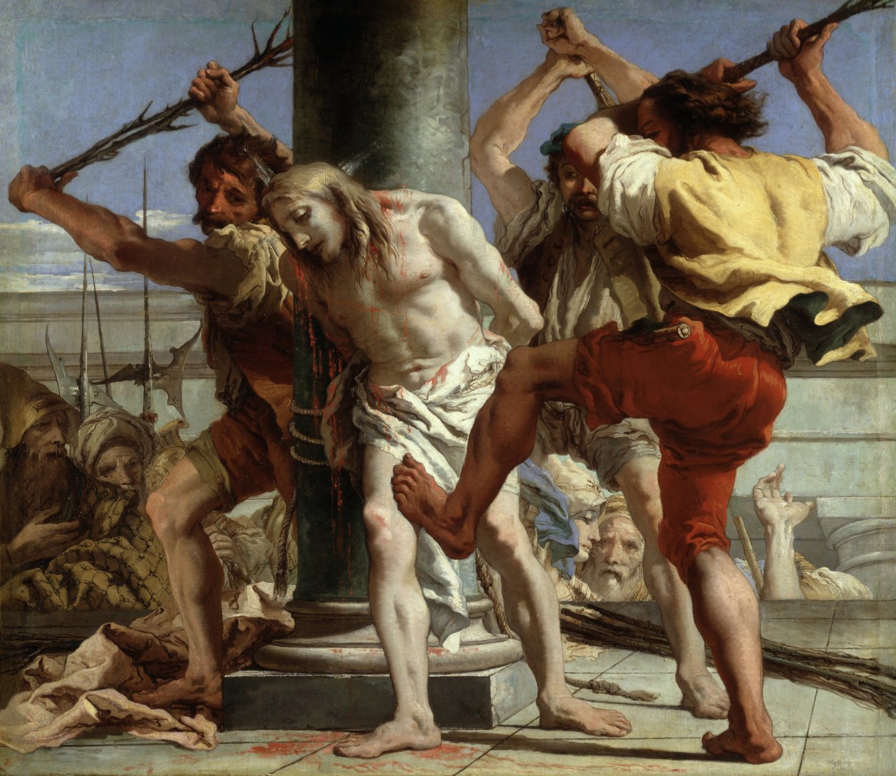 Le Christ a la colonna - Kristus pylväässä - Tiepolo, Giandomenico (1727-1804) - 1772 - Öljy kankaalle - 124x144 cm - Museo del Prado, Madrid tekijältä Giandomenico Tiepolo