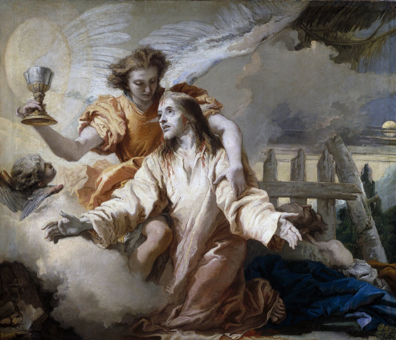 Agonie dans le jardin des oliviers - Agony in the Garden - Tiepolo, Giandomenico (1727-1804) - 1772 - Öljy kankaalle - 125x142 cm - Museo del Prado, Madrid tekijältä Giandomenico  Tiepolo