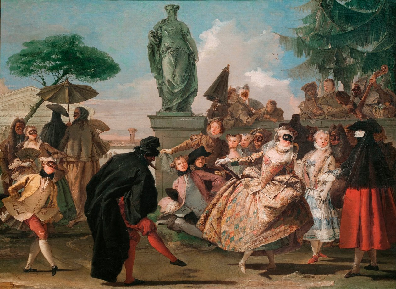 Le menuet - Menuetti - Tiepolo, Giandomenico (1727-1804) - 1756 - Öljy kankaalle - 80,7x109,3 - Museu Nacional d
