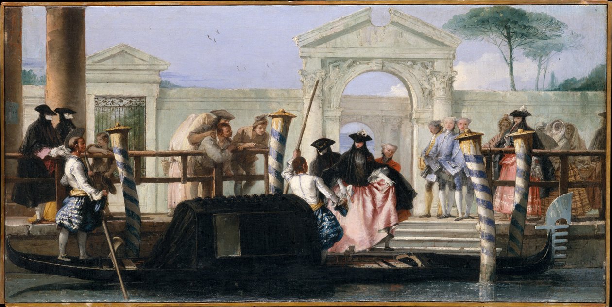 Gondolin lähtö (öljy kankaalle) tekijältä Giovanni Domenico Tiepolo