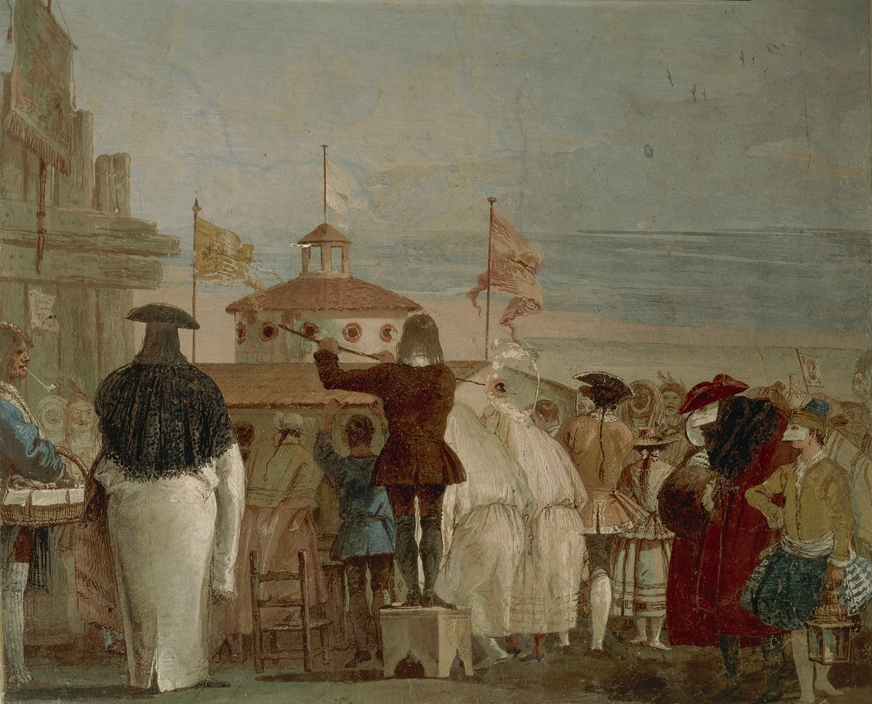 Uusi maailma (Venetsialainen karnevaali) tekijältä Giandomenico  Tiepolo