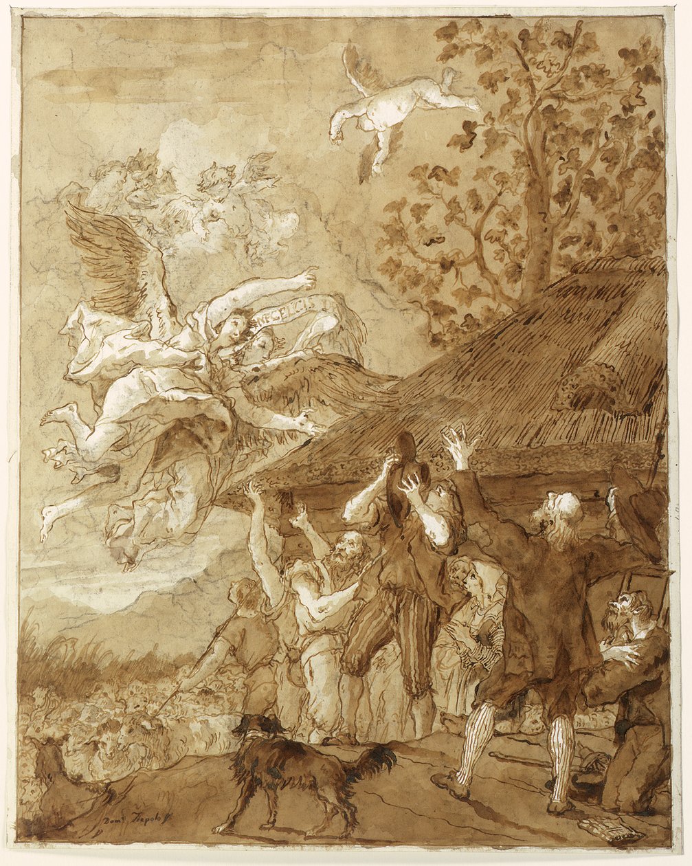 Paimenten ilmestys tekijältä Giovanni Domenico Tiepolo