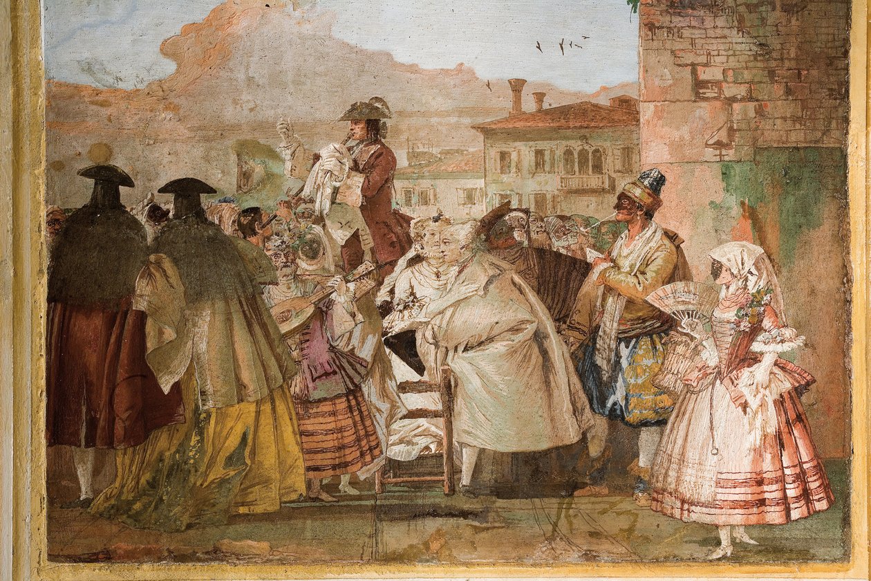 Charlatan, Foresterian karnevaalikohtausten huoneesta, 1757 tekijältä Giovanni Domenico Tiepolo