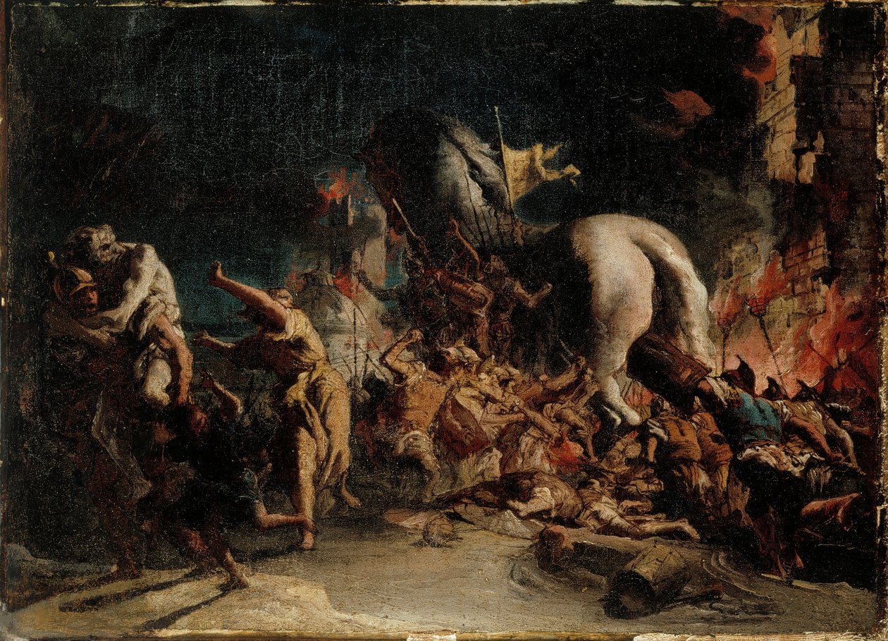 Troijan piiritys, noin 1760. tekijältä Giovanni Domenico Tiepolo
